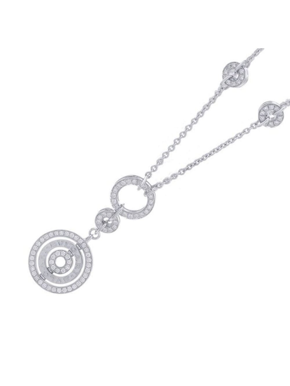Bvlgari Necklace Astrale Cerchi Diamond 18k White Gold Pendant